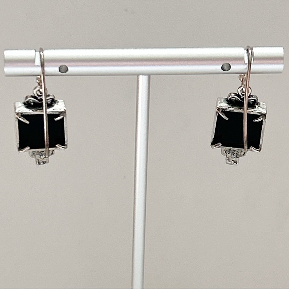Onyx Apatite Sterling Silver Earrings - Picture 11 of 11